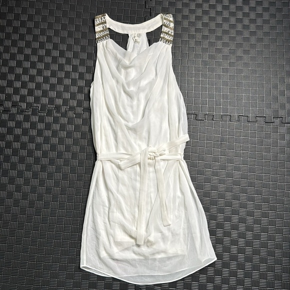 Robbi & Nikki by Robert Rodriguez White Halter Sheath Mini Dress - Picture 1 of 8